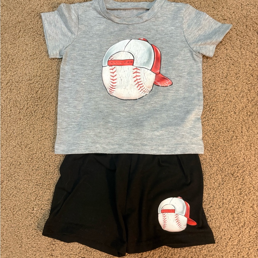 SHEIN Black Baby Shorts with Gray Label
